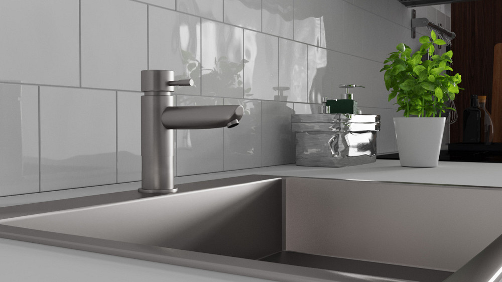 Змішувач для раковини Kroner KRP Edelstahl Klassisch - ESG010 сатин Київ - фото 8