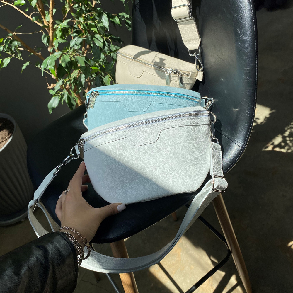 Бананка кожаная женская, поясная качественная классическая на каждый день, бежеваяMasterSem Киев - изображение 6