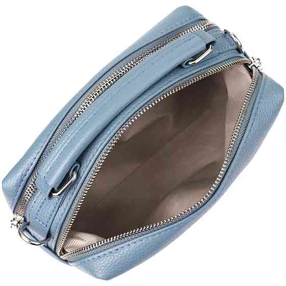 Сумка жіноча з двома секціями з натуральної шкіри Блакитний (Vintage) Київ