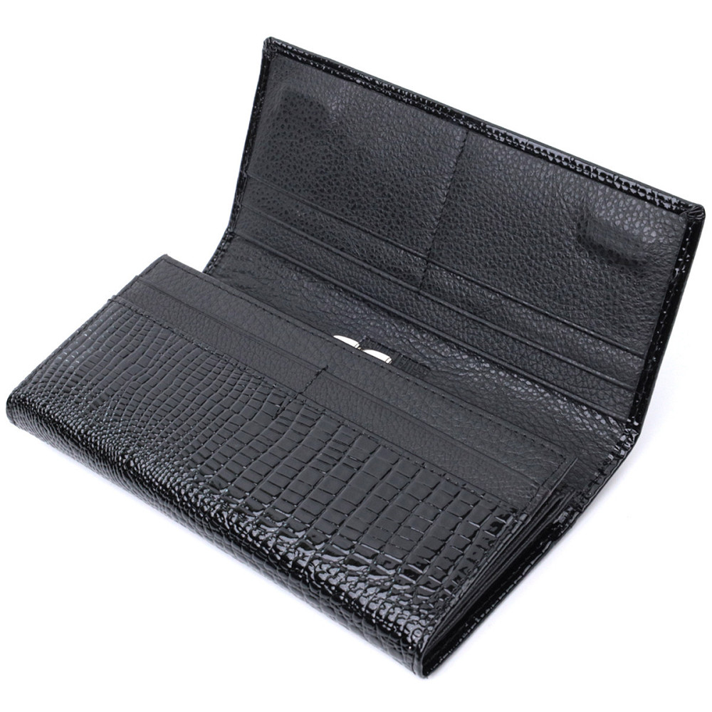 Женский кошелек из натуральной лакированной кожи ST Leather 22679 Черный Киев - изображение 7