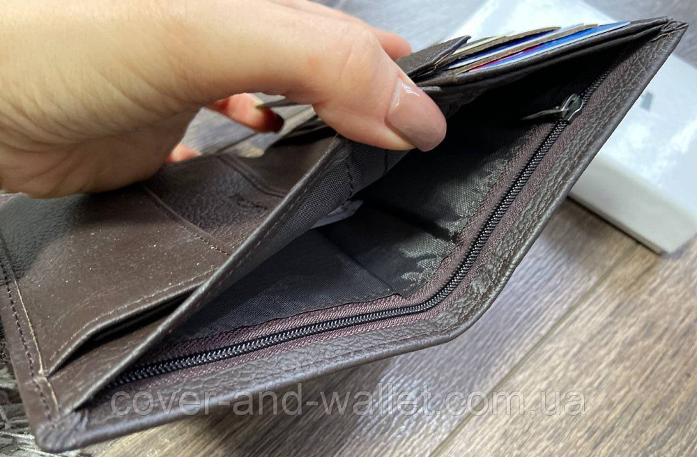 Чоловічий шкіряний гаманець для купюр і документів Horton Київ - фото 5