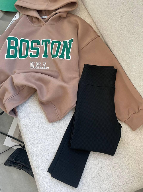 Женская теплая стильная худи оверсайз с капюшоном трехнить на флисе. Одесса - изображение 7