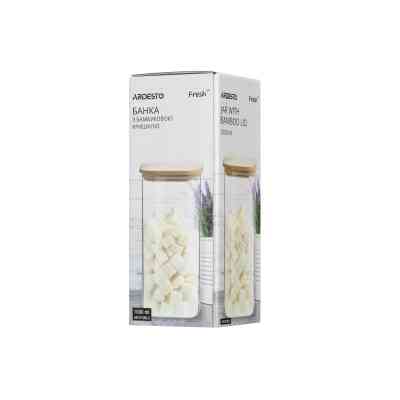 Емкость для сыпучих продуктов Ardesto Fresh квадратная, стекло, бамбук 1000 мл (AR1310BLS) Винница