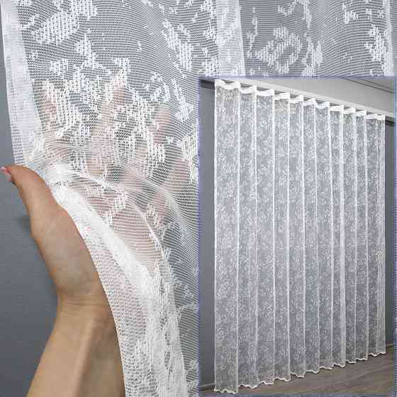 Тюль жакард, мармур колір білий 1370т Київ