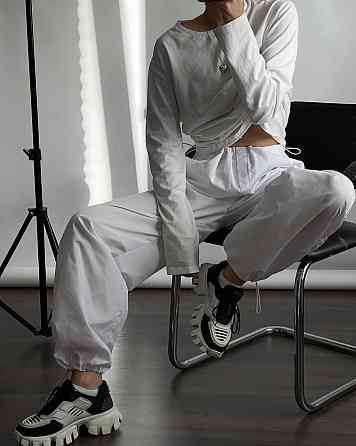 Жіночі повсякденні штани карго-парашути плащівка Білий Одеса