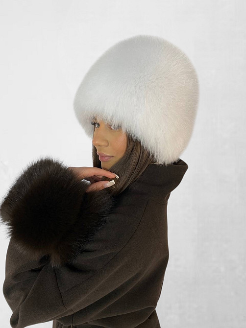 Шапка песцовая женская Шарлотта Белый Харьков - изображение 10