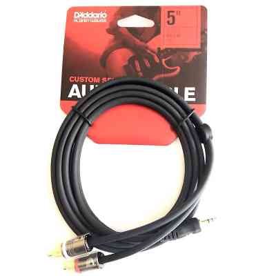 Інсертний кабель D&apos;Addario Custom Series Dual RCA to 3.5 Stereo Mini Jack Cable (1.5m) (PW-MP-05) Вінниця