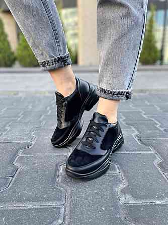 Masis Кросівки жіночі MASIS 1018 чорні (весна-осінь, шкіра+замша натуральна) (5176) Коломыя