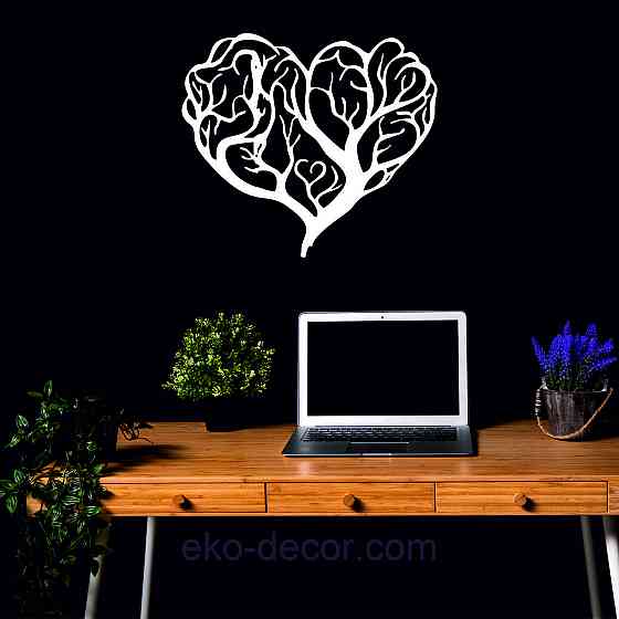 Декоративное настенное Панно «Дерево сердце» Декор на стену 90*79 см., Белый Киев