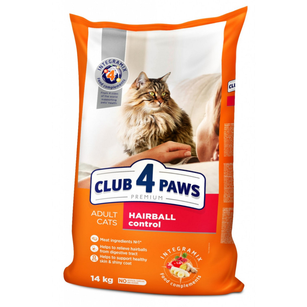 Полнорационный сухой корм CLUB 4 PAWS Премиум с эффектом вывода шерсти из пищеварительной системы, 14 кг Винница - изображение 1