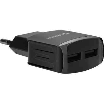 Зарядное устройство Defender EPA-13 black, 2xUSB, 5V/2.1A, package (83840) Винница