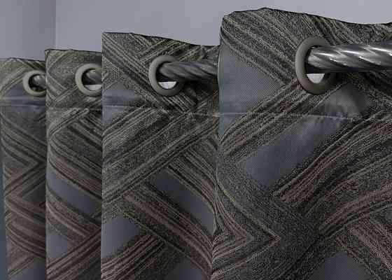Комплект штор на люверсах VR-Textil Жаккард Mystery № 1625ш Капучино с серым 150х280 см 2 шт (37-0201) Киев
