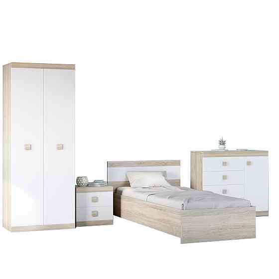 Спальня Детская Эверест Соната Комплект 7 (модульная - 4 элемента) дуб сонома + белый (DTM-2591) Днепр
