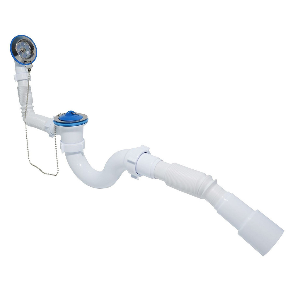 Сифон Waterstal А-40089 для ванни з перел. 1 1/2″, з гнучкою трубою Луцьк - фото 1