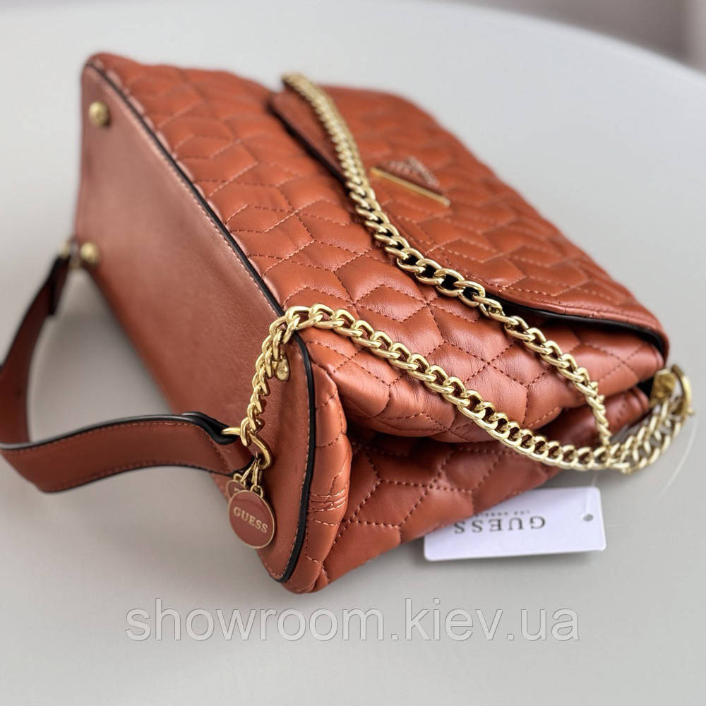 Жіноча сумочка Guess на плече (787080) коричнева Київ - фото 4