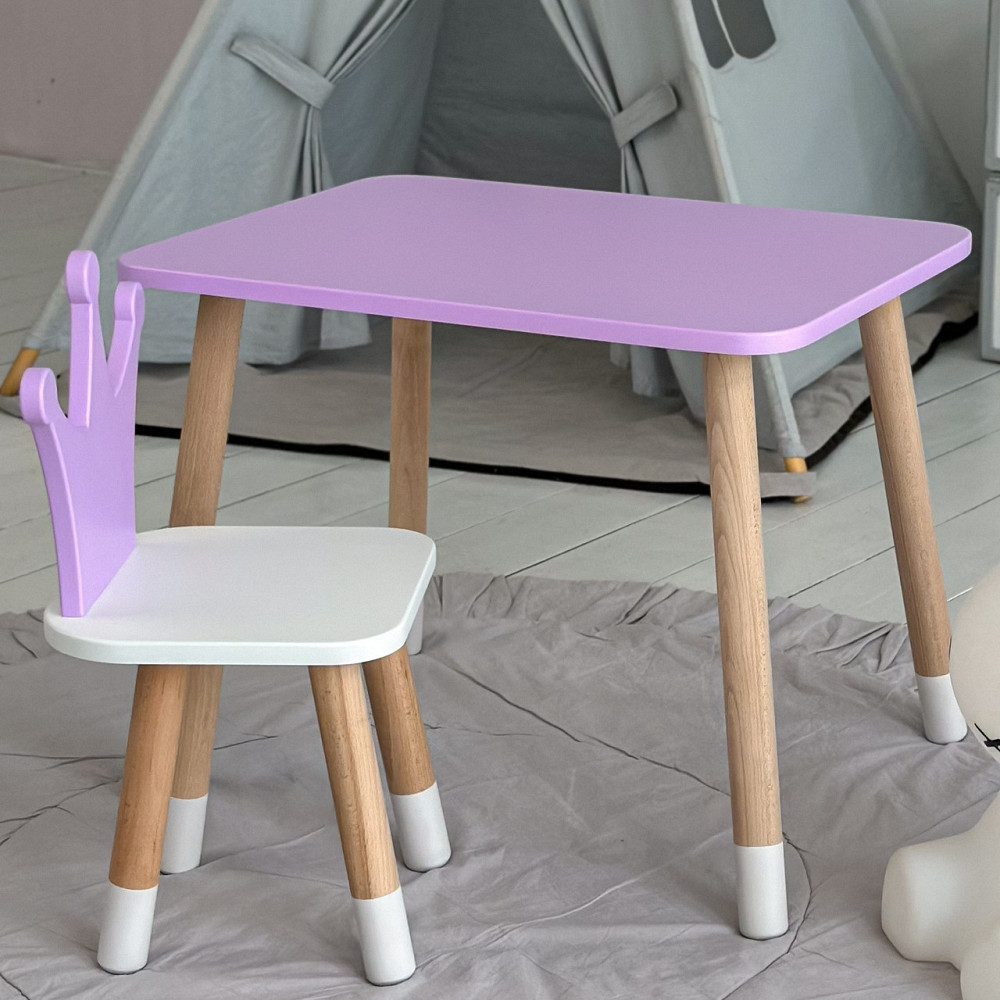 Дитячий стільчик "корона" з дерева 26.5х26х25см, стілець для дівчинки, білий з рожевим Київ - фото 5