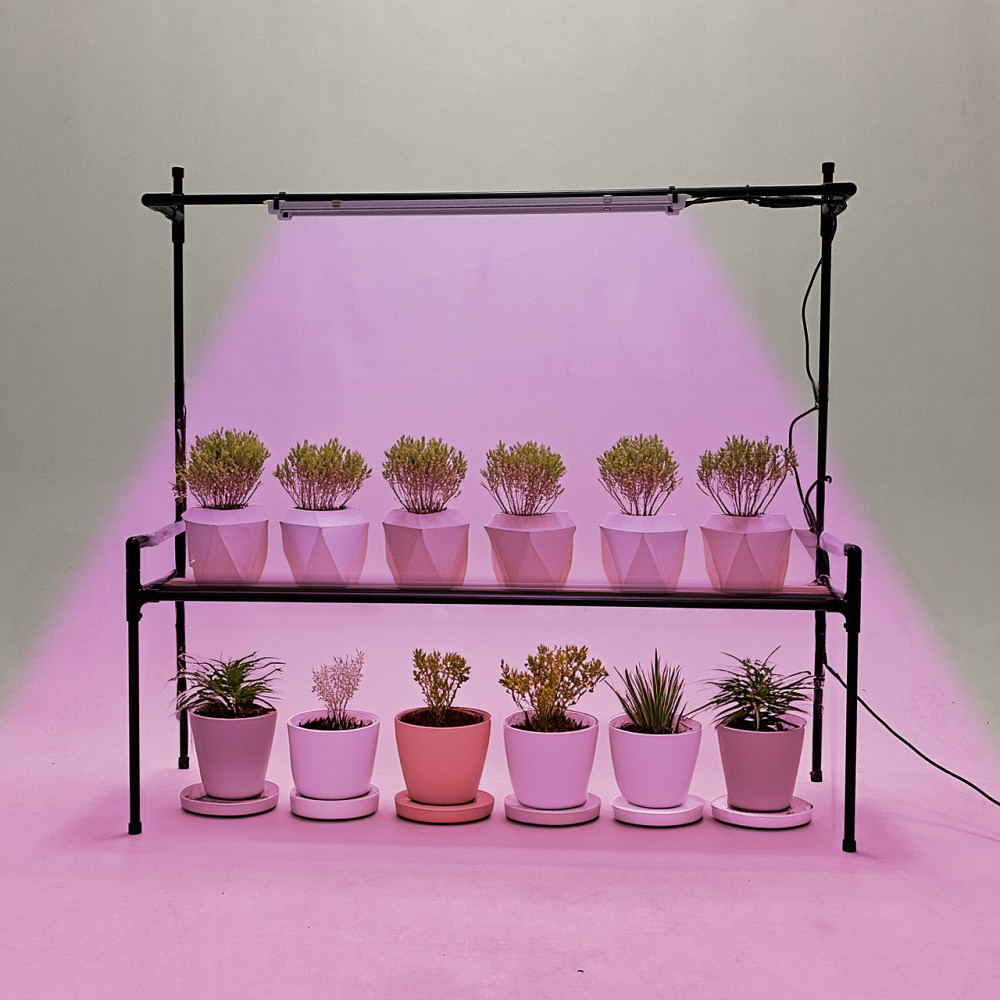 Підставка для квітів на підвіконня Lucia Bicolor 2 з подвійною фітолампою. Полиця для квітів на вікн Бориспіль - фото 6