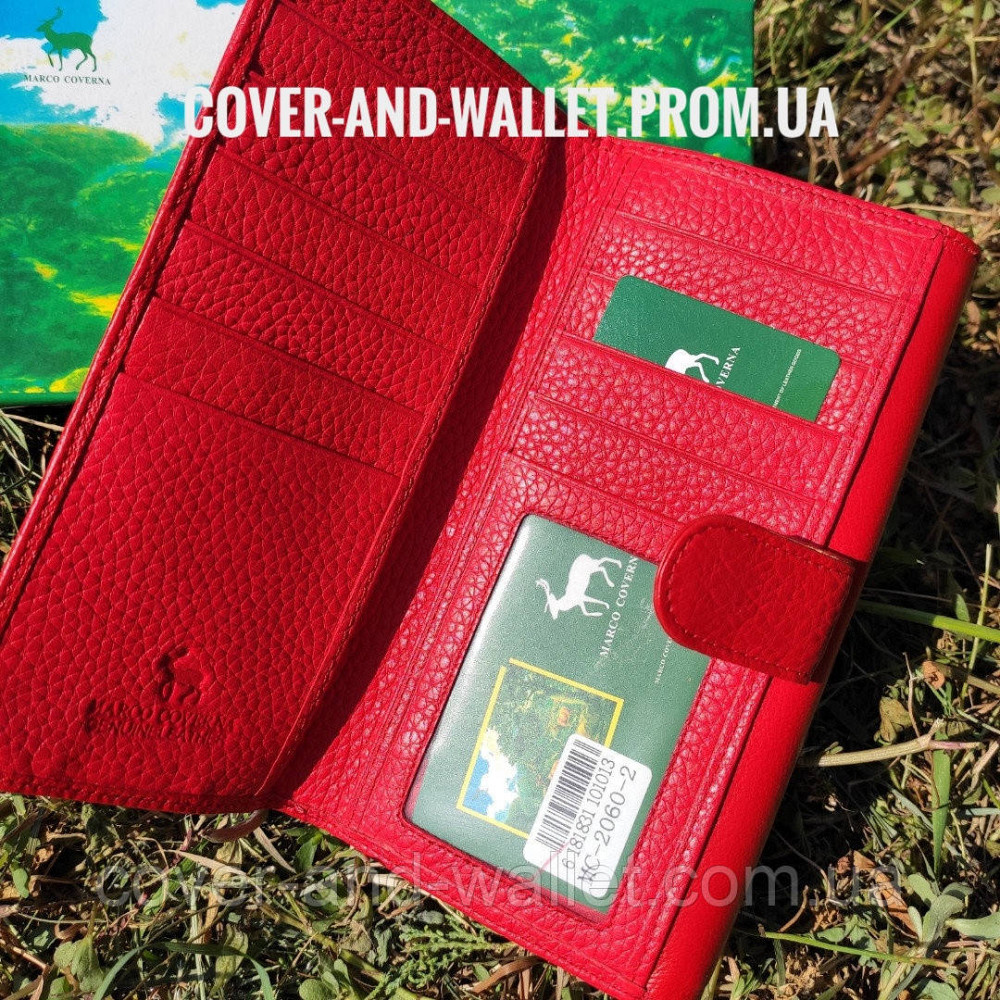 Красный женский кошелёк с визитницей из натуральной кожи Marco Coverna 2060 Киев - изображение 2