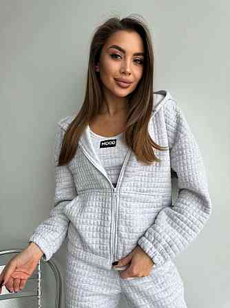 Жіночий прогулянковий костюм-трійка: кофта топ і штани Капітон Меланж, 46/48 Одеса