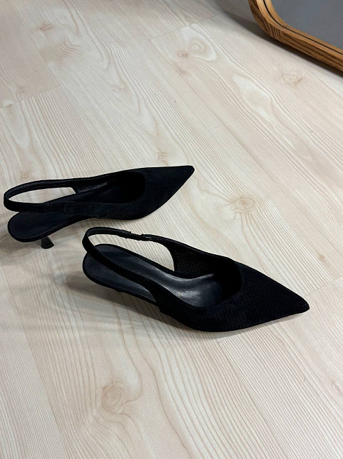 Туфлі жіночі Meideli 2051-37 slingback човники замшеві з перфорацією чорні, 35, 23 см Київ - фото 4