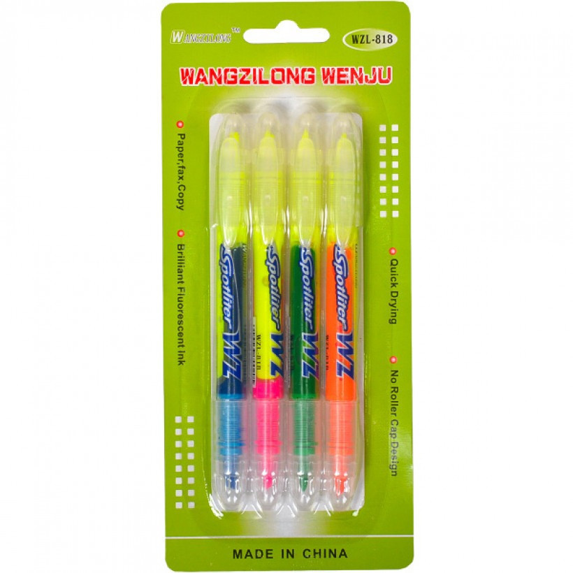 Набір текстових маркерів 818-4 двосторонні 4 кольори Вінниця - фото 1