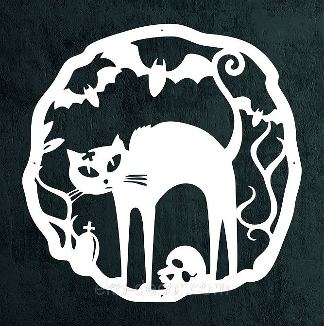 Декоративное настенное 3D Панно «Хэллоуин», Декор на стену с объемом 90*90 см, Белый Киев - изображение 10