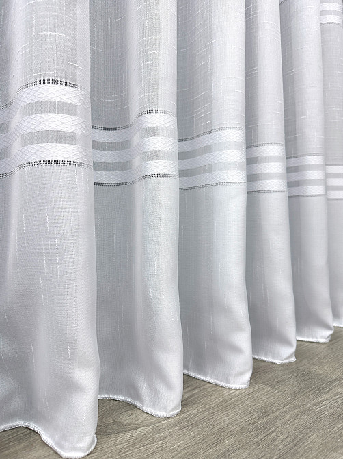 Тюль VR-Textil 1356т Мережка Льон Білий 400х250 см (42-1423) Київ - фото 8