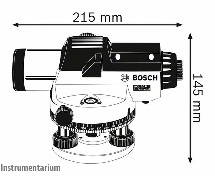 Професійний оптичний нівелір Bosch GOL 26 D+BT 160+GR 500: 360 градусів, до 100м, 26х зум Київ - фото 3