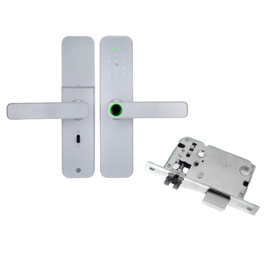 Умный дверной замок с Wi-Fi кодовый KHS-F005, с ключ-картой и отпечатком пальца, светло-серый Каменец-Подольский