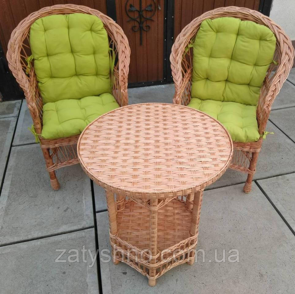 Плетеное кресло с фисташковой накидкой Киев - изображение 5