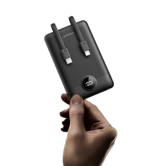 Павербанк 10000 mAh VEGER PD QC3.0 2A 22 5W C11 VG-W1170 быстрая зарядка встроенный кабель power bank повербанк Одесса