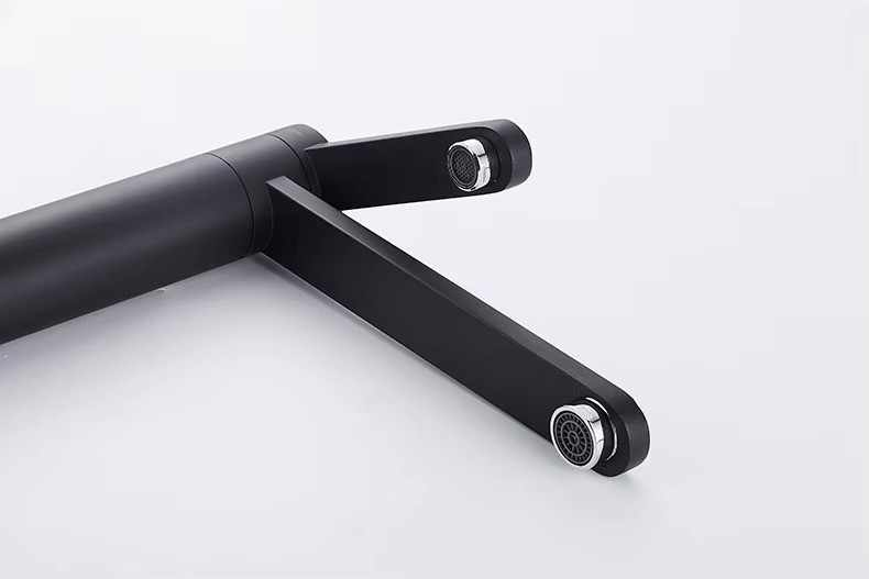 Змішувач для кухні з підключенням до фільтра латунний, з нержавіючої сталлю з бічними важелями, колір чорний Кам'янець-Подільський - фото 4