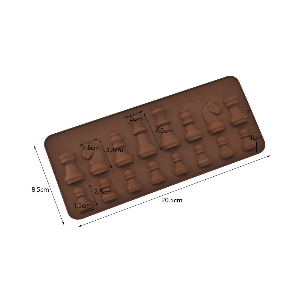 Молд силиконовый Шахматы 205 на 85 мм коричневый Киев - изображение 2