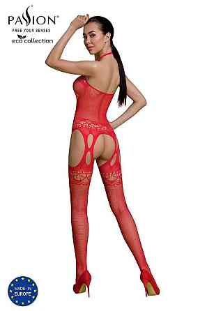 Бодистокинг Passion ECO BS006 red, с доступом, халтер, имитация подвязок Sex Aura Киев