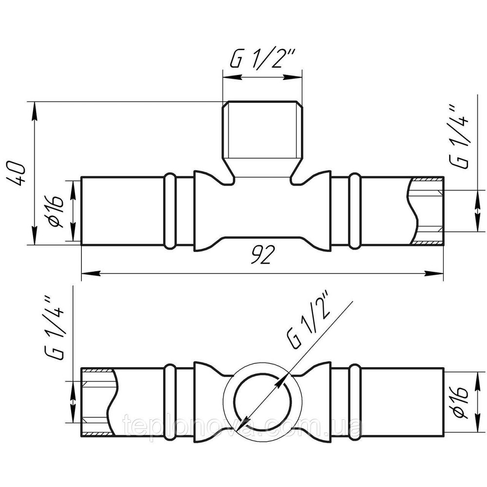 Тройник с наружной резьбой пресс APE  AP 133 16х1/2″х16 ITALY Черновцы - изображение 2