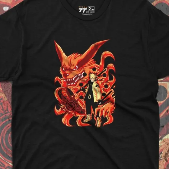 Футболка для підлітка хлопчика з принтом Наруто Наруто і Дев'ятихвостий Розмір 160 Anime10317 Дніпро