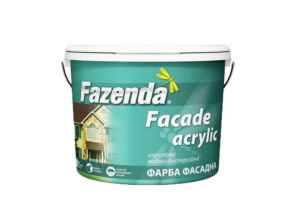 Фарба фасадна 12,6кг Бiлий ВДА Faсade Acrylic ТМ FAZENDA Київ - фото 1