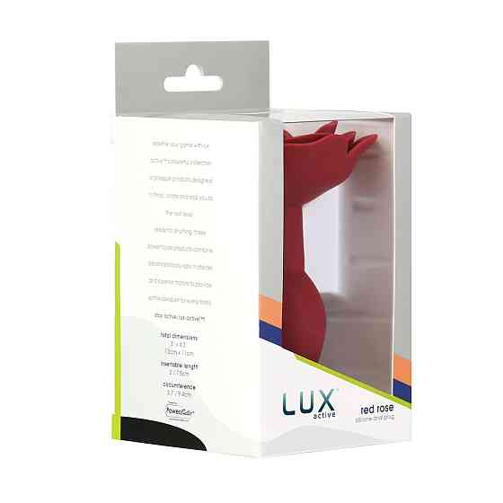 Силіконова анальна пробка Lux Active с розой - Red Rose Silicone Anal Plug Sex Aura Київ