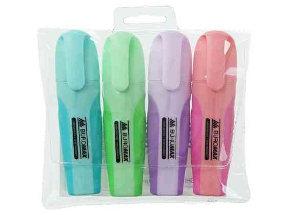 Набор из 4х текст-маркеров PASTEL 2-4мм, BM.8905-94 ТМ BUROMAX Solmir Киев