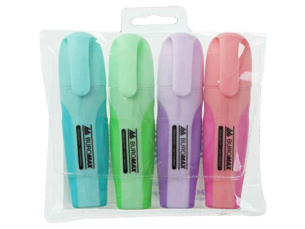 Набор из 4х текст-маркеров PASTEL 2-4мм, BM.8905-94 ТМ BUROMAX Solmir Киев - изображение 1