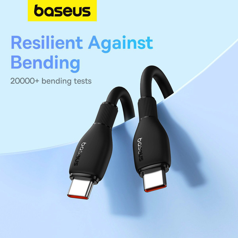 Кабель Baseus Pudding Series Fast Charging Cable Type-C to Type-C 100W 1.2m Cluster Black Одеса - фото 9