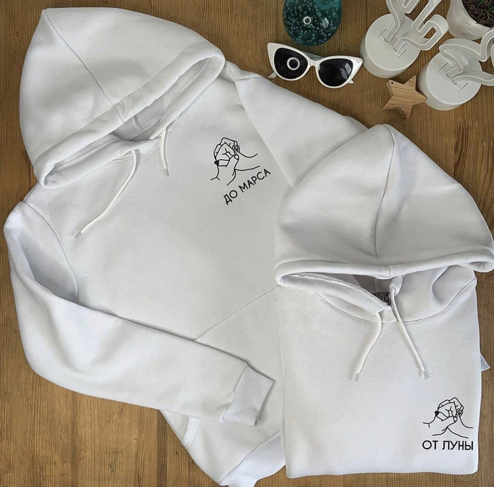 Парные теплые толстовки для влюбленных с ручками ОТ ЛУНЫ ДО МАРСА Черновцы - изображение 1