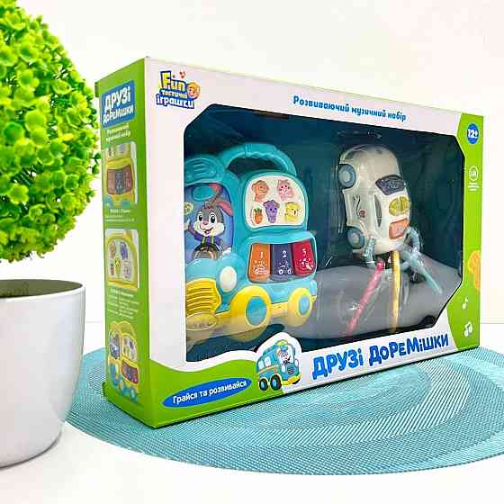 Набір ігровий Limo Toy піаніно машинка брелок музика звук українські вірші світло Блакитний (FT 0027) Чернігів