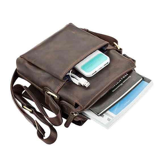 Сумка чоловіча SHVIGEL 11093 шкіряна Коричнева Київ