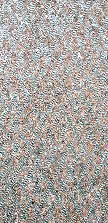 Шпалери вінілові на флізеліні Marburg Aura метрові смуги сіточкою структурні бірюзові з коричневим Київ