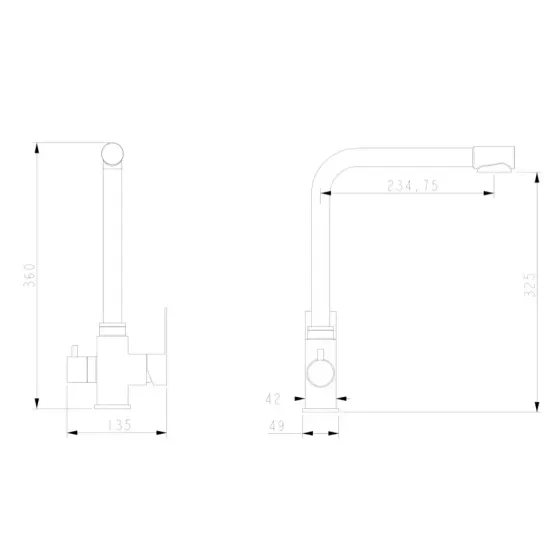 Смеситель для кухни с подключением к фильтру WEZER PRO4C-02 сатин Киев