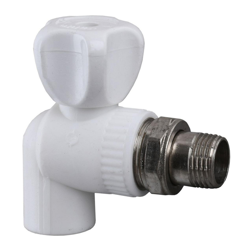 Кран радіаторний кутовий Kalde PPR ф25x3/4 (білий) 22014 (000017876) Київ - фото 1