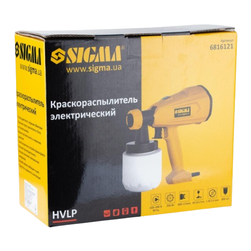 Фарбопульт електричний HVLP d1,8/2,6мм 350W 800мл 800мл/хв SIGMA Житомир - изображение 6