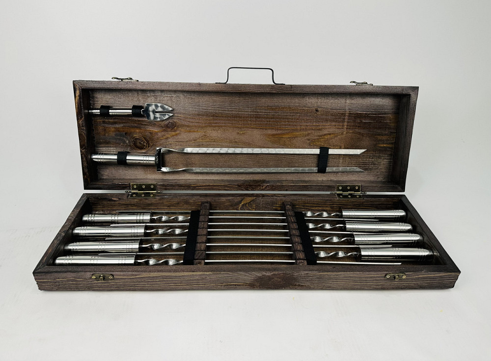 Подарунковий набір шампурів у дерев'яному кейсі СРІБЛО HAPPY DAYS Тернопіль - фото 1