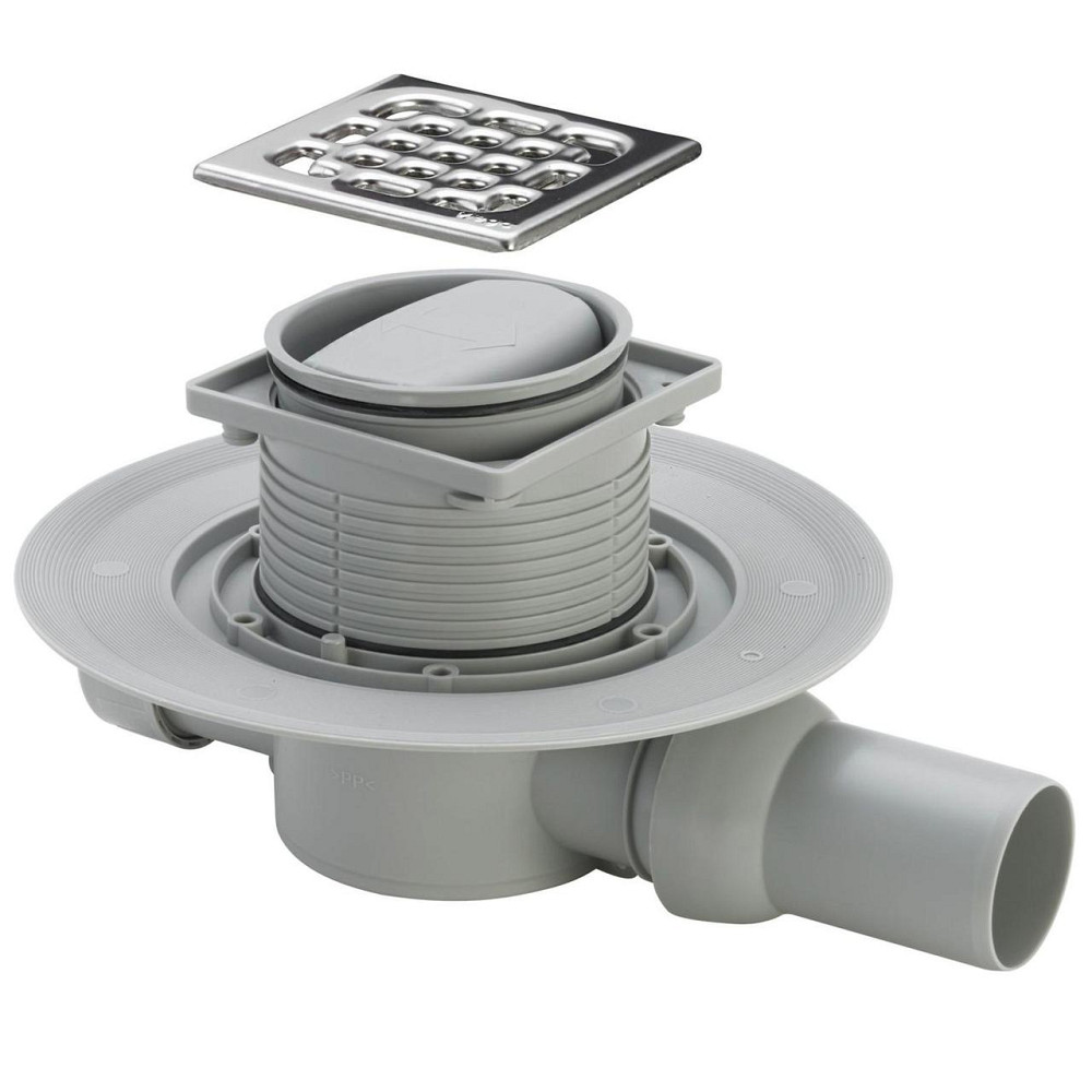 Трап с сухим затвором VIEGA ф50, нерж., решетка 100*100, горизонт. 583217 (000003152) Киев - изображение 1